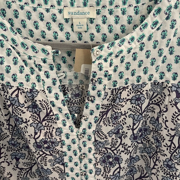 NWT Sundance Catalog Flutter Sleeve Explorer Top, Size L - Picture 3 of 4